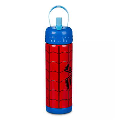 Disney Spider-Man Stainless Steel Water Bottle with Built-In Straw New