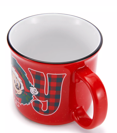 Disney Parks Mickey Mouse Santa Joy Holiday Mug New