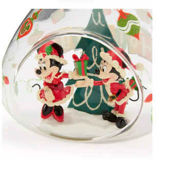 Disney Parks Santa Mickey and Minnie Happy Holidays 2025 Drop Glass New with Tag