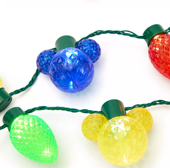 Disney Mickey Mouse Icon Colored Light Up Holiday Glow Necklace New with Tag