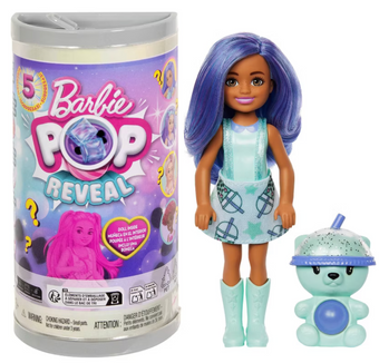 Barbie Chelsea Pop Reveal Bubble Tea Series Doll in Tea Can Toy New with Box