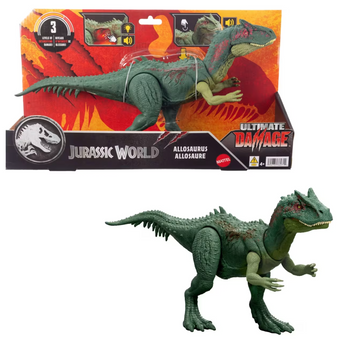 Jurassic World Rebirth Ultimate Damage Allosaurus Light Up Dinosaur Figure New