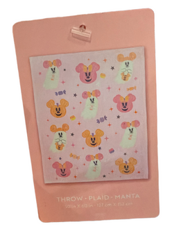 Disney Parks Halloween Mickey Minnie Mouse Pumpkin Ghost Throw Blanket New W Tag