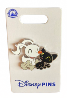 Disney Parks Zero & Black Cat Nightmare Before Christmas Pin New with Card