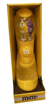M&M's World Yellow Purple Handheld Dispenser Candy Dispenser New with Box
