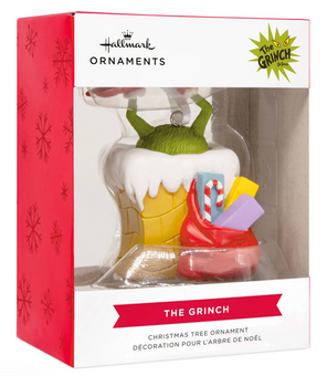 Hallmark Dr Seuss How the Grinch Stole Christmas! Grinch in Chimney Ornament New