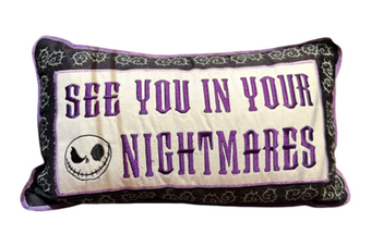 Disney Parks SEE YOU IN YOUR NIGHTMARES Before Christmas Throw Pillow New W Tag
