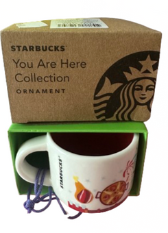 Starbucks Coffee You Are Here Spain Ceramic Mug Ornament New with Box
