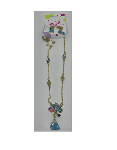 Disney Parks Collection Jewelry Cinderella Earrings and Necklace Set New w Tag