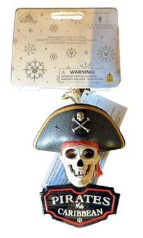 Disney Parks Pirates of the Caribbean Light Up Skull Christmas Ornament New Tag