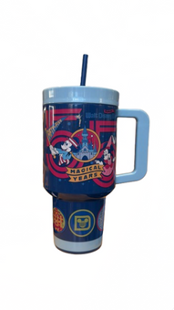 Disney Parks WDW 55th Anniversary Magical Years Mickey Minnie Tumbler Straw New