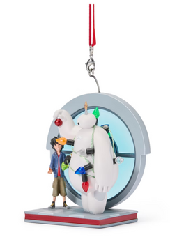 Disney Parks Hiro Wrapping Light Baymax Sketchbook Christmas Ornament Big Hero 6