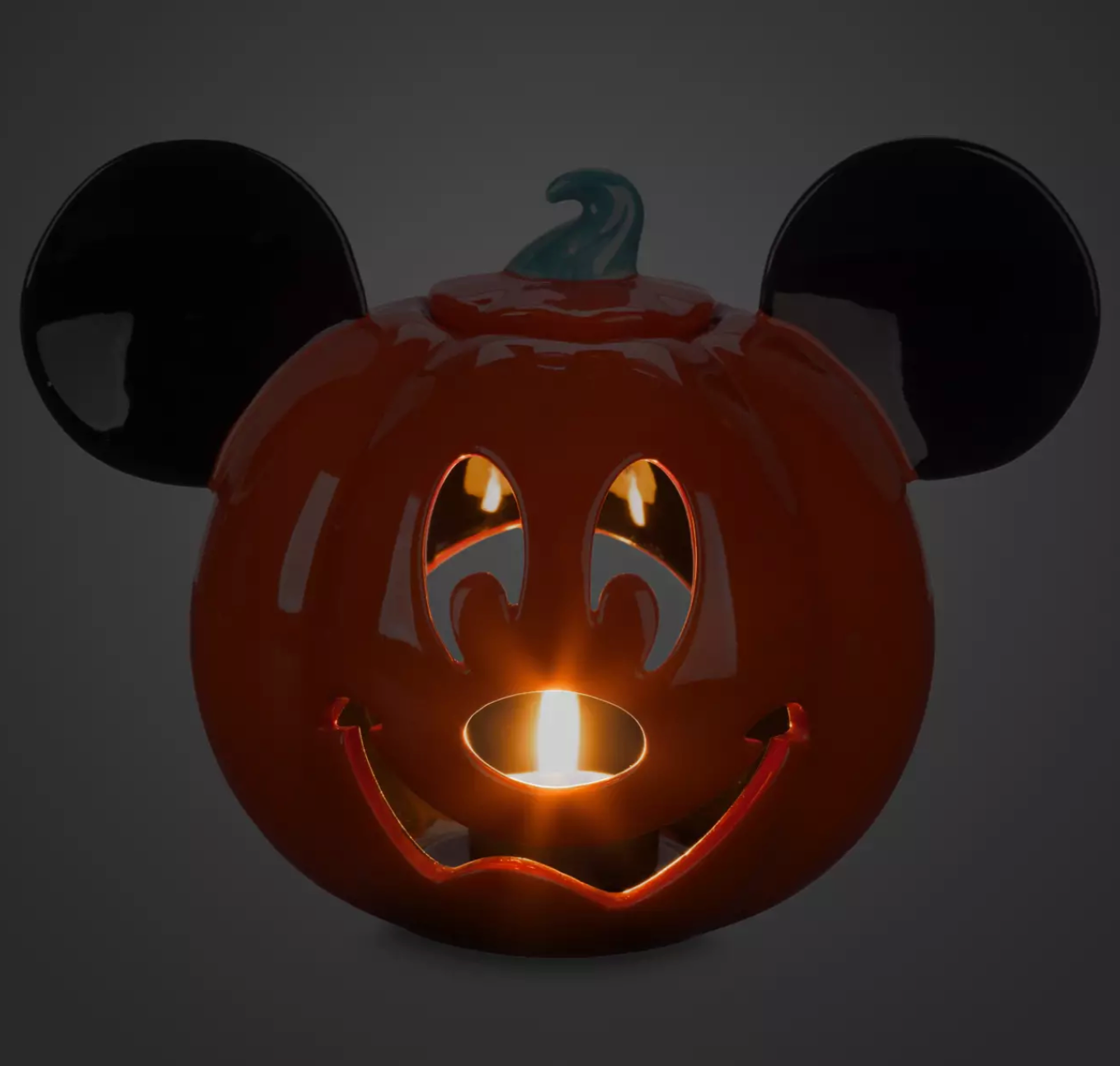 Disney Parks 2023 Mickey Jack O'Lantern Halloween Pumpkin Candle Votive Holder N