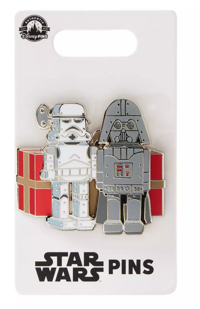 Disney Parks Darth Vader and Stormtrooper Festive Pin, Star Wars New With Card