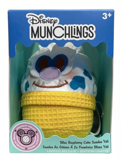 Disney Parks Munchlings Yeti Plush Blue Raspberry Cake Sundae With Signature New