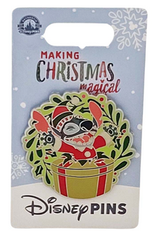 Disney Parks Making Christmas Magical Stitch Holiday Pin Set New With Card