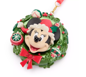Disney Parks Mrs. Santa Minnie Holiday Wreath Christmas Ornament New with Tag