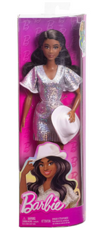 Barbie Fashionistas Doll #239 in Sparkly Silver Dress Cowboy Hat Toy New w Box