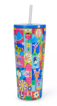 Disney Parks it's a small world Stainless Steel Tumbler with Straw New With Tag
