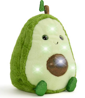FAO Schwarz 11" Glow Brights Plush LED with Sound Avocado Toy New With Tag