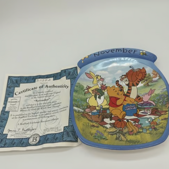 Disney Bradford Exchange Winnie The Whole Year Through November Plate New COA