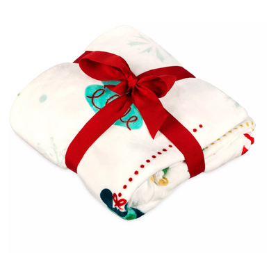 Disney Mickey and Friends Reversible Holiday Christmas Fleece Throw Blanket New