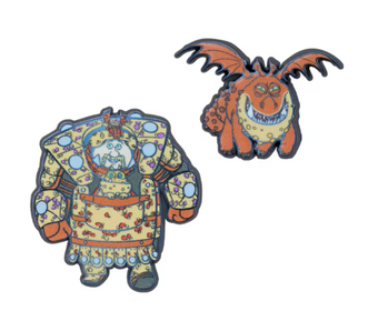 Universal Studios How To Train Your Dragon Fishlegs & Meatlug Pin Set New W Card