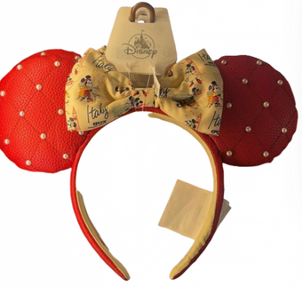 Disney Parks Epcot World Italy Minnie Mouse Vespa Ear Headband New With Tag