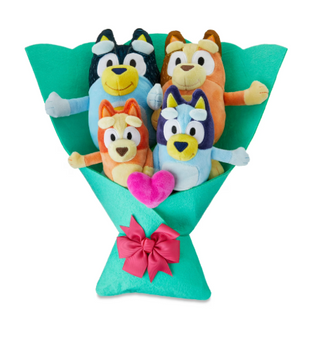 Bluey Family Plush Bouquet 5Pc Set Valentine's Gift Love Flowers New With Tag