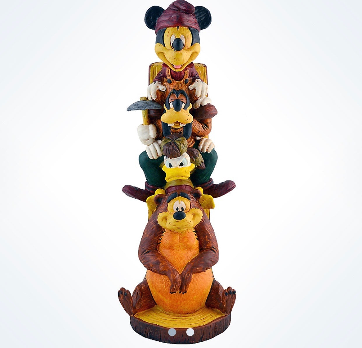 Disney Parks Wilderness Lodge Mickey & Friends Totem Pole Resin Figurine New