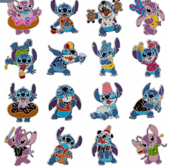 Disney Parks Stitch Attacks Snacks Mystery 5-Piece Pin Pack Random New With Card