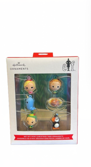 Hallmark Mini Elf Shatterproof Christmas Ornaments Set of 6 New With Box