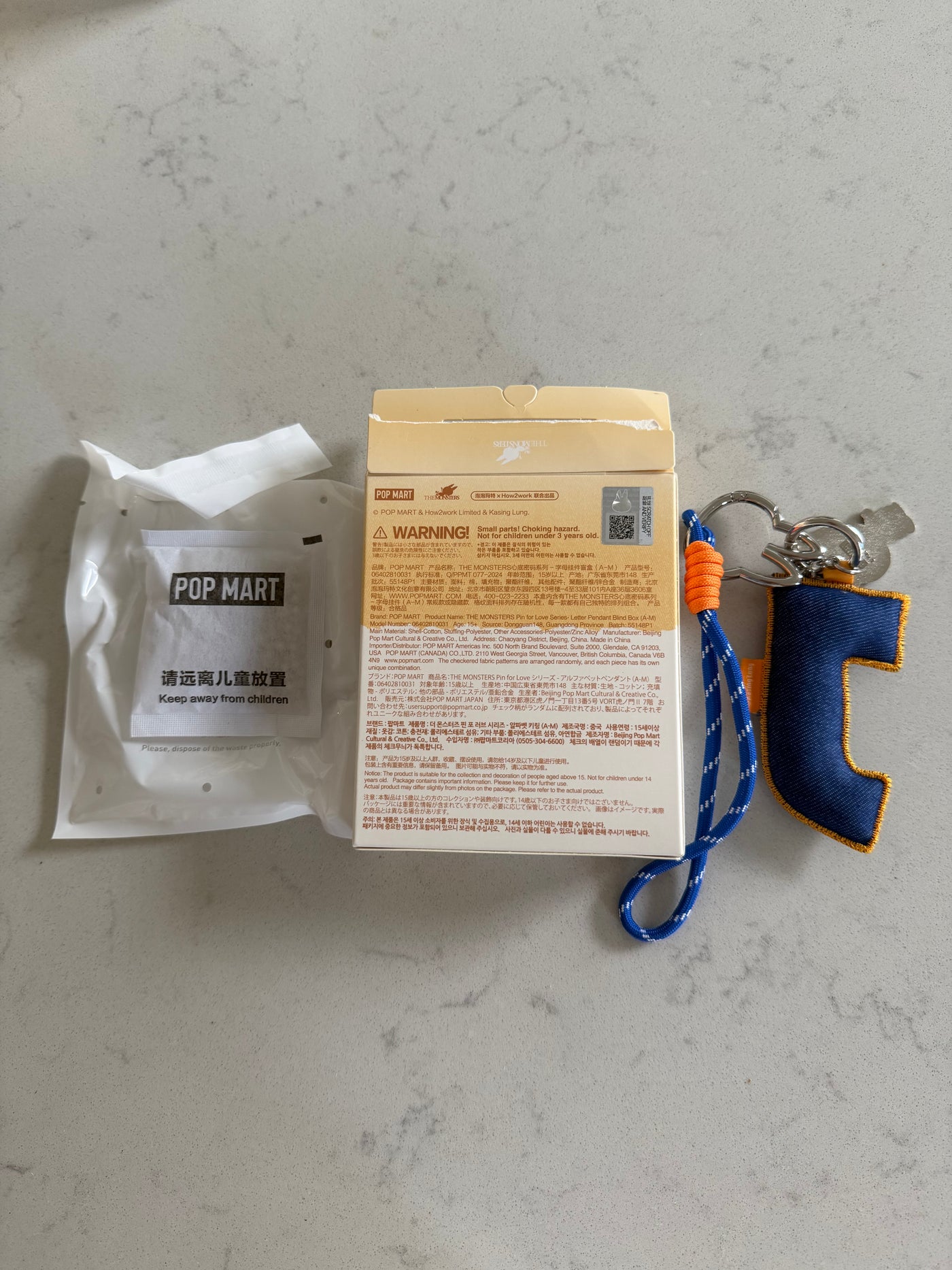 Pop Mart Labubu The Monsters Pin for Love Letter Pendant J Keychain USA New