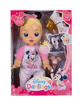 Disney Darlings Deluxe Feature Doll Minnie Blonde Hair Blue Eye Toy New With Tag