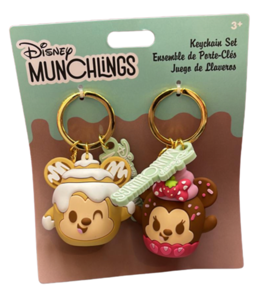 Disney Parks Munchlings Mickey Minnie Keychain Set New With Tag
