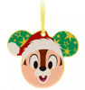 Disney Parks Chip 'n Dale Festive Mickey Icon Plate Christmas Ornament New W Tg