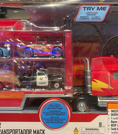 Disney Parks Pixar Cars Mack Die Cast Carrier Hauler Gift Set of 8 New With Box