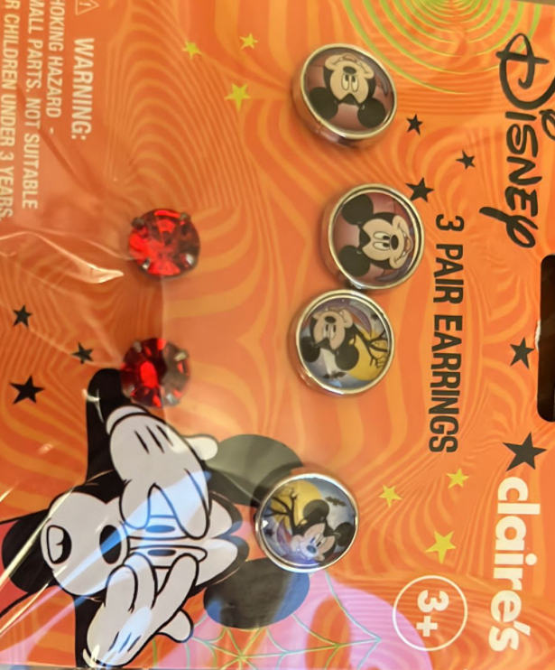 Disney Halloween Mickey Mouse Vampire 3 Pair Earrings Set New with Tag