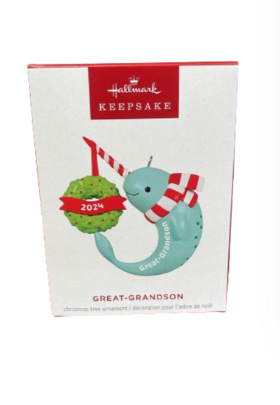 Hallmark 2024 Keepsake Great-Grandson Narwhal Christmas Ornament New with Box
