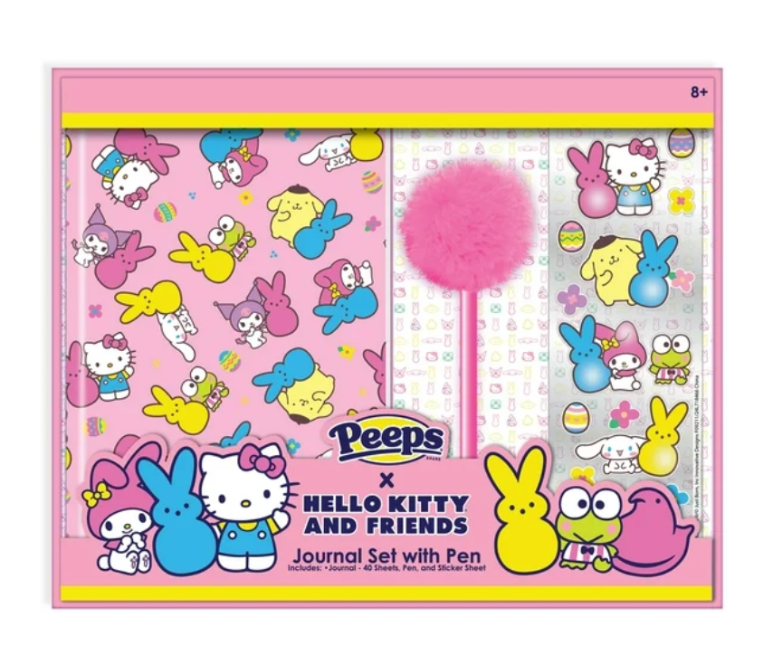 Peeps Hello Kitty Pink Journal Set, 40 Lined Sheets Pen & Stickers New with tag