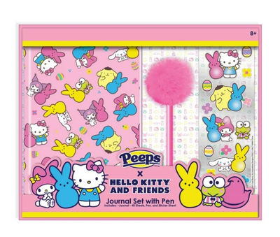 Peeps Hello Kitty Pink Journal Set, 40 Lined Sheets Pen & Stickers New with tag