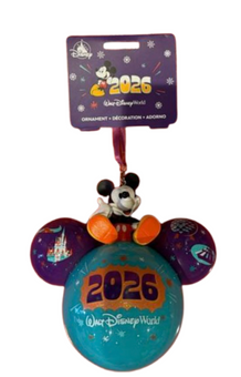 Disney Parks WDW Mickey Mouse 2026 Icon Christmas Ornament New W Tag