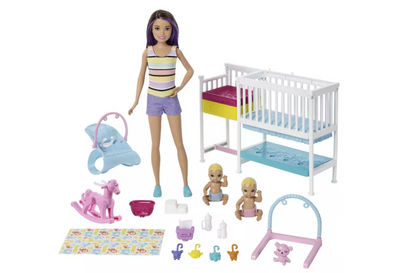 Barbie Skipper Babysitters Inc Nap 'n' Nurture Nursery Dolls and Playset New Box