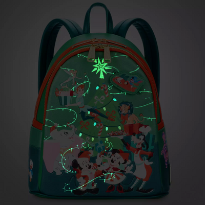 Disney Parks Holiday Christmas Mickey & Friends Glow in the Dark Backpack New With Tag