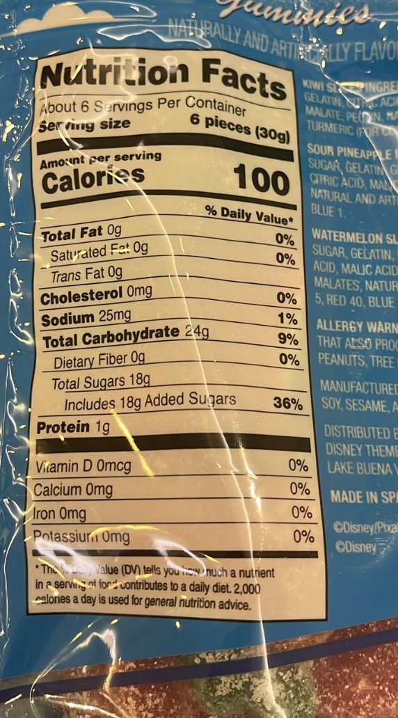 Disney Parks Paradise Falls Tropical Fruit Gummies Up Dug New With Tag