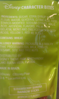 Disney Parks Character Bites Rainbow Sticks Pluto Gummies New with Tag