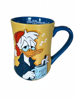 Disney Parks Donald Duck Too Tired To Be Angry Morning Coffee Mug New