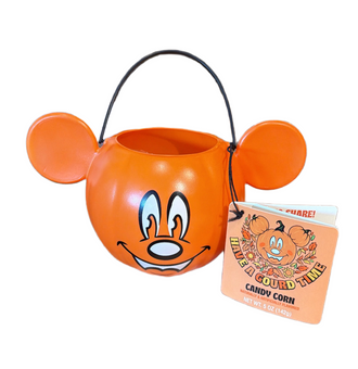 Disney Parks Halloween Mickey Pumpkin Trick Or Treat Candy Bucket New With Tag