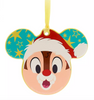 Disney Parks Chip 'n Dale Festive Mickey Icon Plate Christmas Ornament New W Tg
