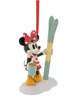 Disney Parks Minnie Mouse Enjoying Skiing Christmas Ornament New With Tag